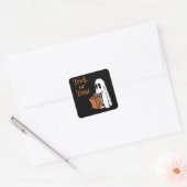 Ghost met Bag Trick or treat Vierkante Sticker (Envelop)