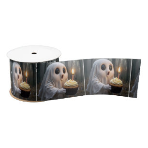 Ghost met een verjaardagscupcake lint