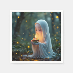 Ghost met een verjaardagscupcake servet