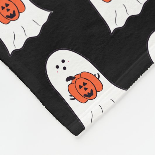 Ghost met Jack-o-Lantern Fleece Deken (Hoek)