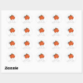 Ghost met Oranje pompoen Ronde Sticker (Vel)