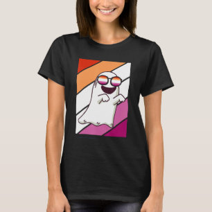 Ghost Met Pride Lesbische Vlag LGBTQ Trotse Ally P T-shirt
