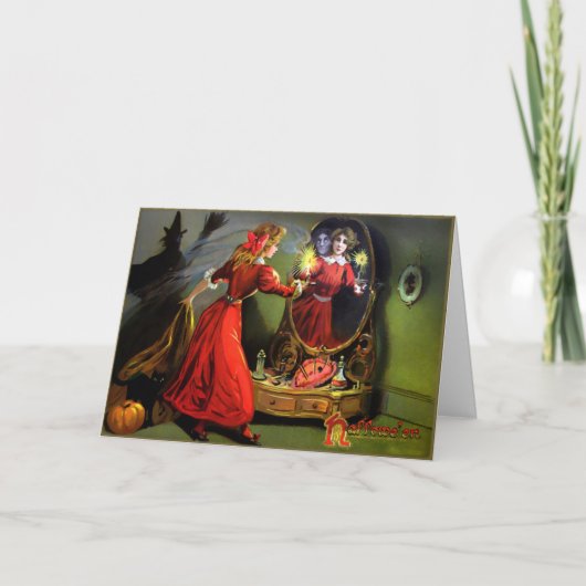 Ghost Mirror Halloween Kaart (Voorkant)