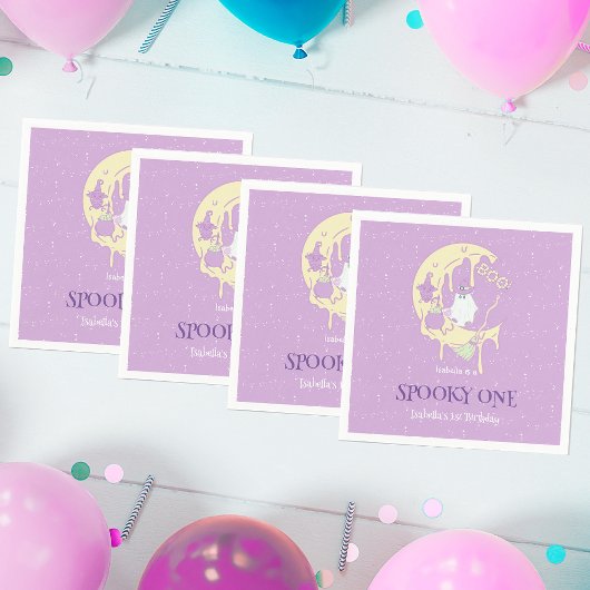 Ghost Moon Schattige Spooky One Halloween 1e Verja Servet