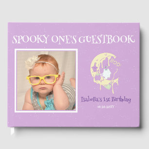 Ghost Moon Spooky One Girl 1st Birthday Halloween Gastenboek