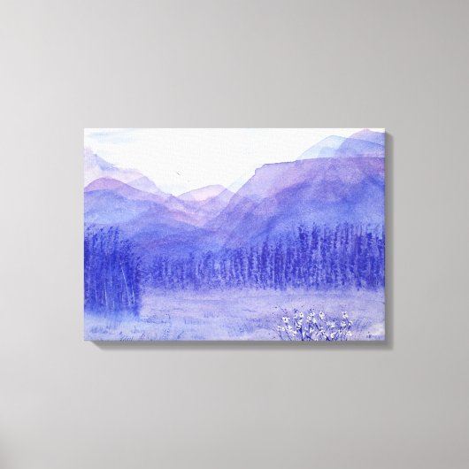 Ghost Mountains Valley Waterverf Landschap Canvas Afdruk (Voorkant)