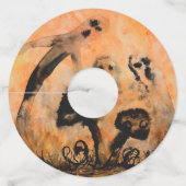 Ghost Mushrooms Papier Wijnglas Labels (Achterkant)