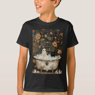 Ghost neemt een bad in Flower Forest tijdens Hallo T-shirt