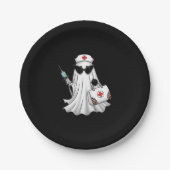 Ghost Nurse Halloween Papieren Bordje (Voorkant)