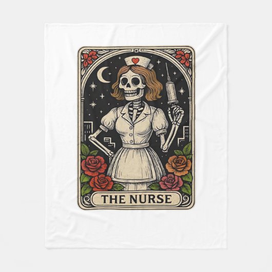 Ghost Nurse Spookily Caring en Whimically Haunt Fleece Deken (Voorkant)