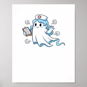 Ghost Nurse Spookily Caring en Whimically Haunt Poster