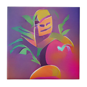 Ghost of a mango popsicle abstract digital art tegeltje
