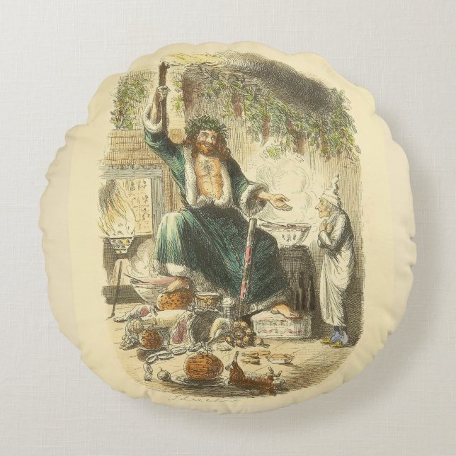 Ghost of Christmas Present Scrooge Rond Kussen (Voorkant)