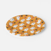 Ghost Oranje Pattern Halloween Birthday Party Kind Papieren Bordje (Gekanteld)