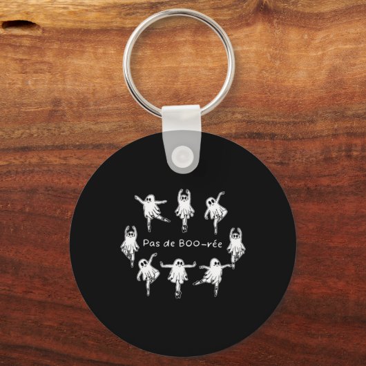 Ghost Pas De Boo-rée Llet Dancer Spooky Halloween Sleutelhanger (Voorkant)