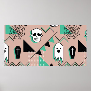 Ghost-patroon, halloween-thema naadloos patroon me poster