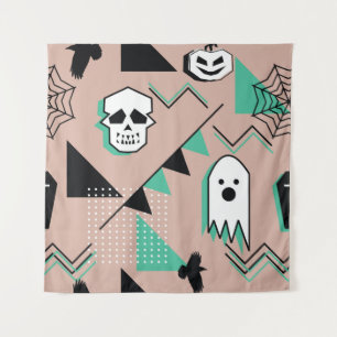 Ghost-patroon, halloween-thema naadloos patroon me wandkleed