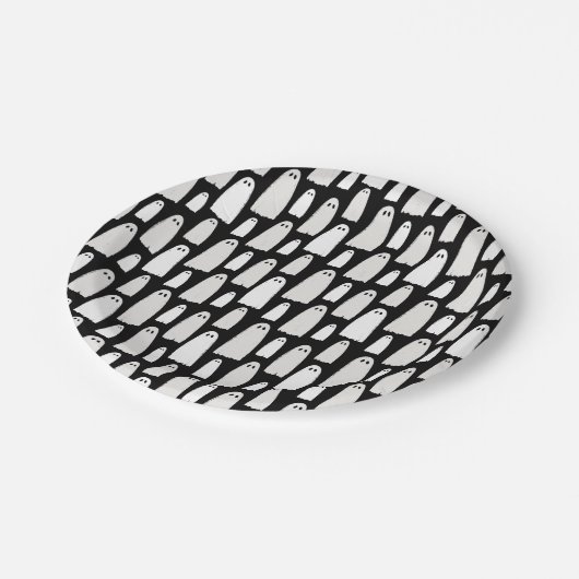 Ghost Pattern Halloween Papieren Bordje (Gekanteld)