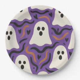 Ghost Pattern Halloween Papieren Bordje