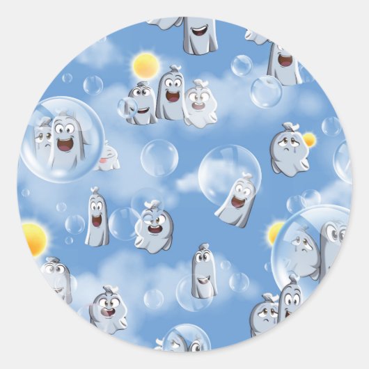 Ghost Pattern Ronde Sticker (Voorkant)