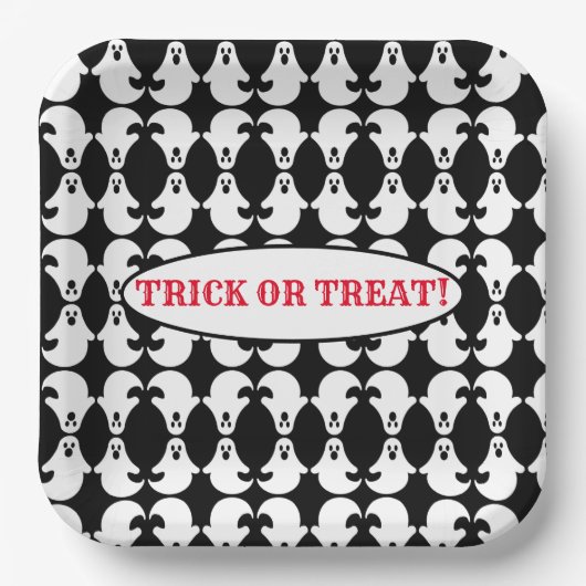 Ghost Pattern Square Paper Bord (Voorkant)
