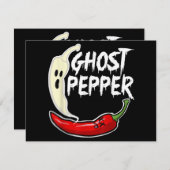 Ghost Pepper Funny Spicy Hot Halloween Ghost Peppe (Voorkant / Achterkant)