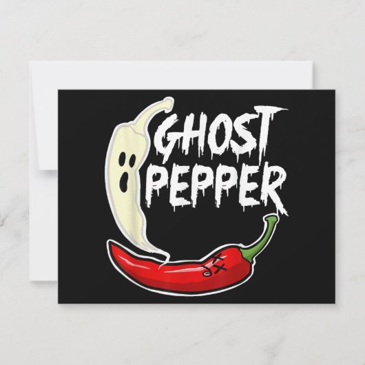 Ghost Pepper Funny Spicy Hot Halloween Ghost Peppe Bedankkaart (Voorkant)
