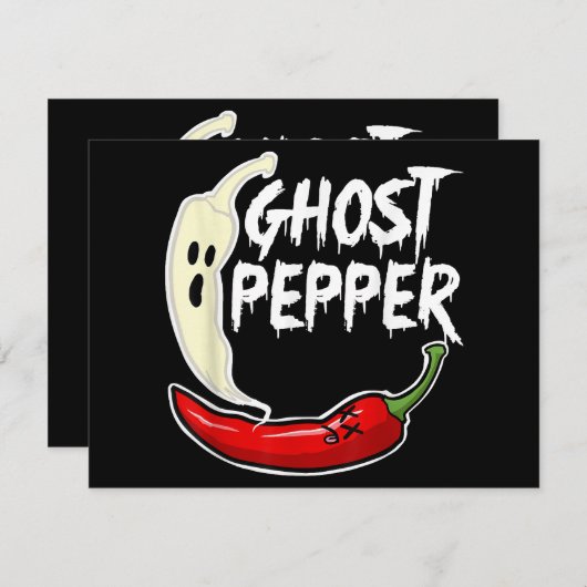 Ghost Pepper Funny Spicy Hot Halloween Ghost Peppe Bedankkaart (Voorkant / Achterkant)