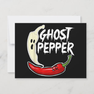 Ghost Pepper Funny Spicy Hot Halloween Ghost Peppe Bedankkaart