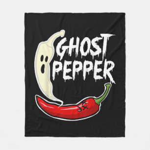 Ghost Pepper Funny Spicy Hot Halloween Ghost Peppe Fleece Deken