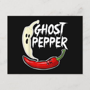 Ghost Pepper Funny Spicy Hot Halloween Ghost Peppe Informatiekaartje
