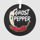 Ghost Pepper Funny Spicy Hot Halloween Ghost Peppe Ornament (achterkant)
