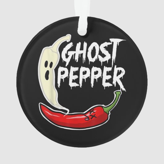 Ghost Pepper Funny Spicy Hot Halloween Ghost Peppe Ornament (achterkant)