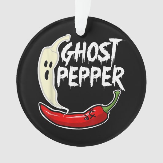 Ghost Pepper Funny Spicy Hot Halloween Ghost Peppe Ornament (voorkant)