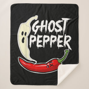 Ghost Pepper Funny Spicy Hot Halloween Ghost Peppe Sherpa Deken