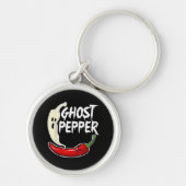 Ghost Pepper Funny Spicy Hot Halloween Ghost Peppe Sleutelhanger (Voorkant)