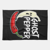 Ghost Pepper Funny Spicy Hot Halloween Ghost Peppe Theedoek (Horizontaal)