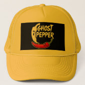Ghost Pepper Funny Spicy Hot Halloween Ghost Peppe Trucker Pet (Voorkant)