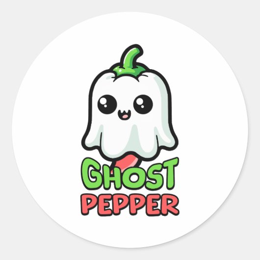 Ghost Pepper! Schattigee hete peper woordspeling Ronde Sticker (Voorkant)
