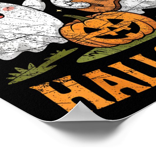Ghost Playing Guitar For Halloween Lovers Poster (Hoek)