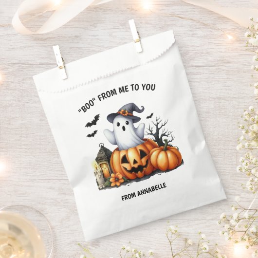 Ghost Pumpkin Boo Halloween Bedankzakje (Geknipt)