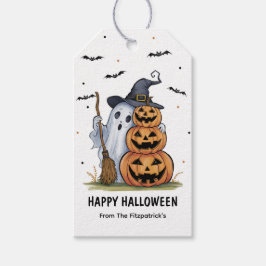 Ghost & Pumpkin Halloween Gift Labels voor Favorie Cadeaulabel