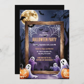 Ghost & Pumpkin Halloween Kaart (Voorkant / Achterkant)