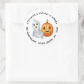 Ghost Pumpkin Halloween Return-adres Ronde Sticker (Tas)