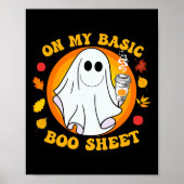 Ghost Pumpkin Spice Latte Herfst Vibe Halloween Fu Poster (Voorkant)