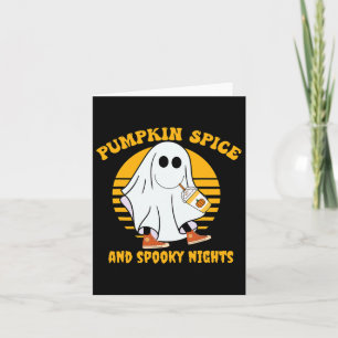 Ghost Pumpkin Spice Latte Herfst Vibe Halloween Sp Kaart