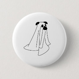 Ghost Pup Line Art Button