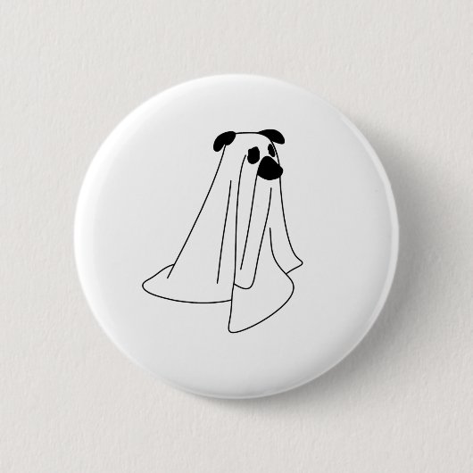 Ghost Pup Line Art Button (Voorkant)