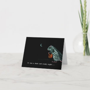 Ghost Rat on Widy Halloween Night Note Card Kaart