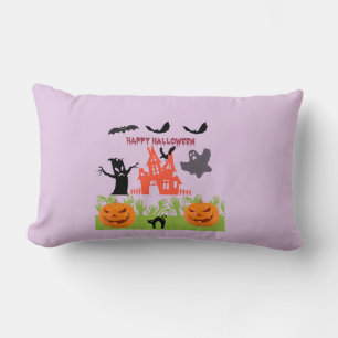 Ghost / Raven zweven boven spookhuis Kussen